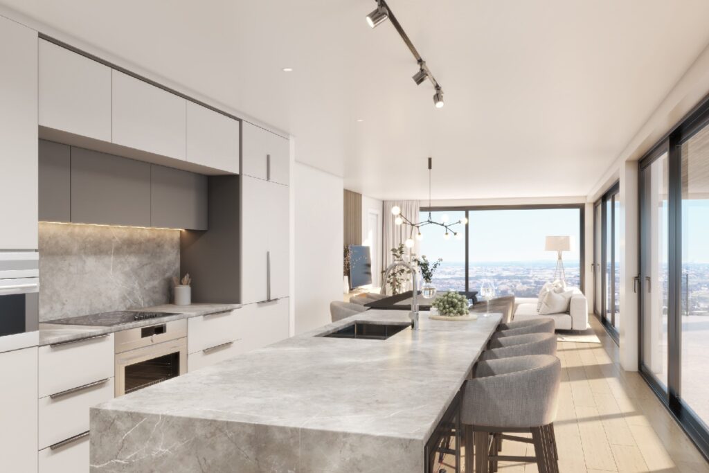 Les appartements de 2 chambres et 2 salles de bain et bureau dans le nouvel immeuble Le590 Laval.